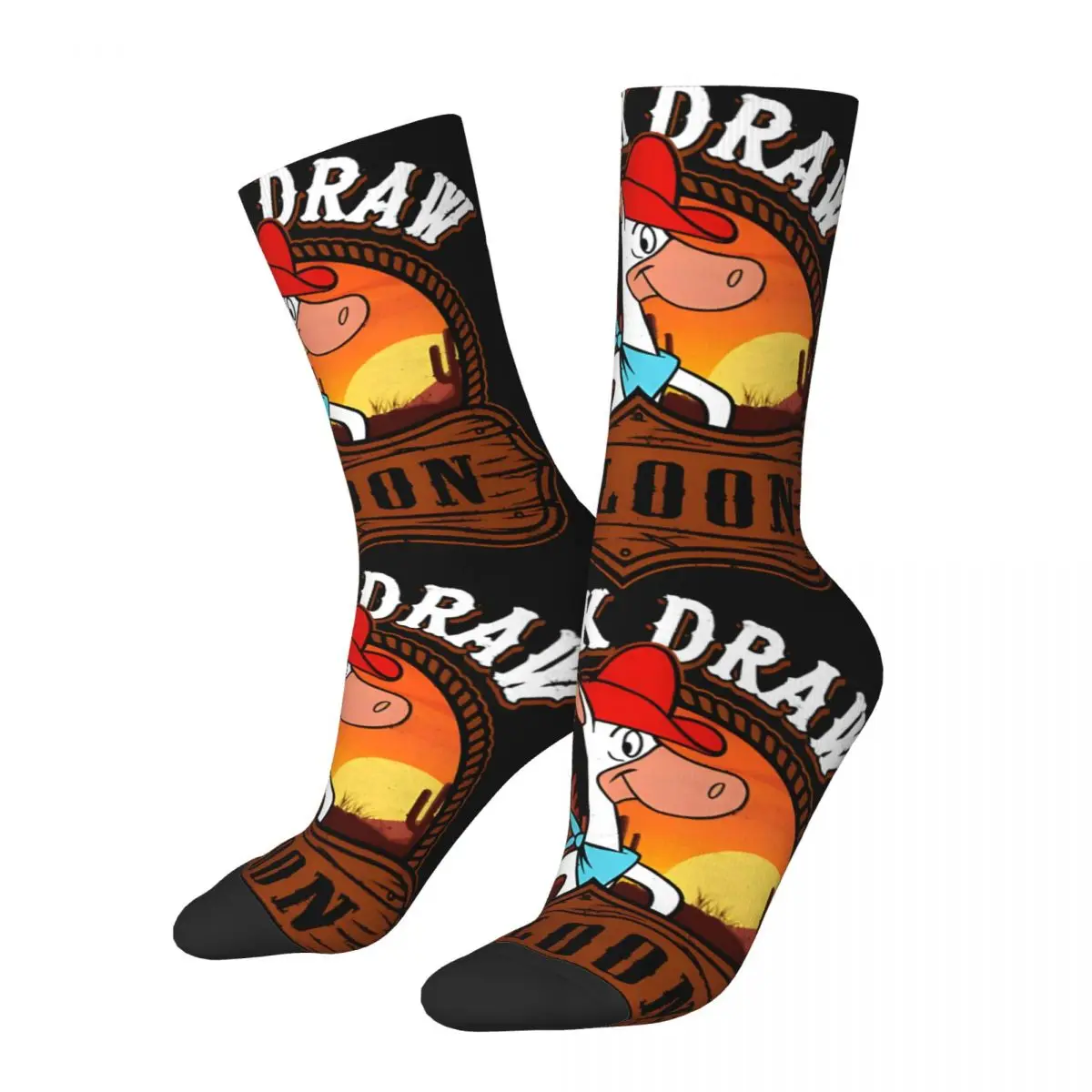 

Happy Funny Cowboy Men's Socks Vintage Harajuku Q-Quick Draw McGraw Show Hip Hop Novelty Seamless Crew Crazy Sock Gift Printed