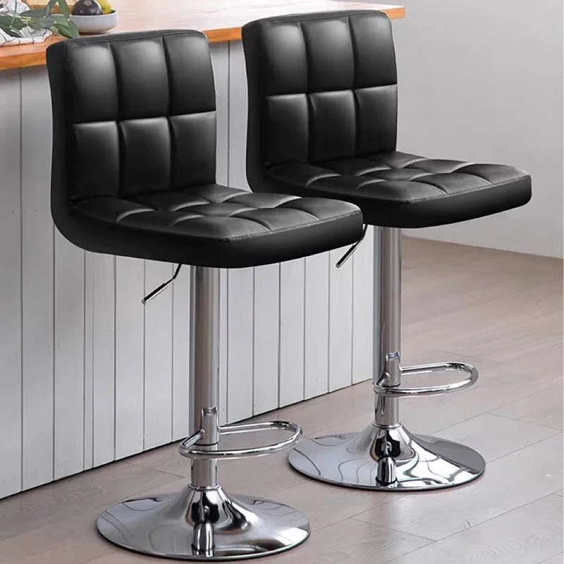 2026 PU Leather Swivel Adjustable Cafe Furniture High Middle Back Kitchen Bar Stool Chair