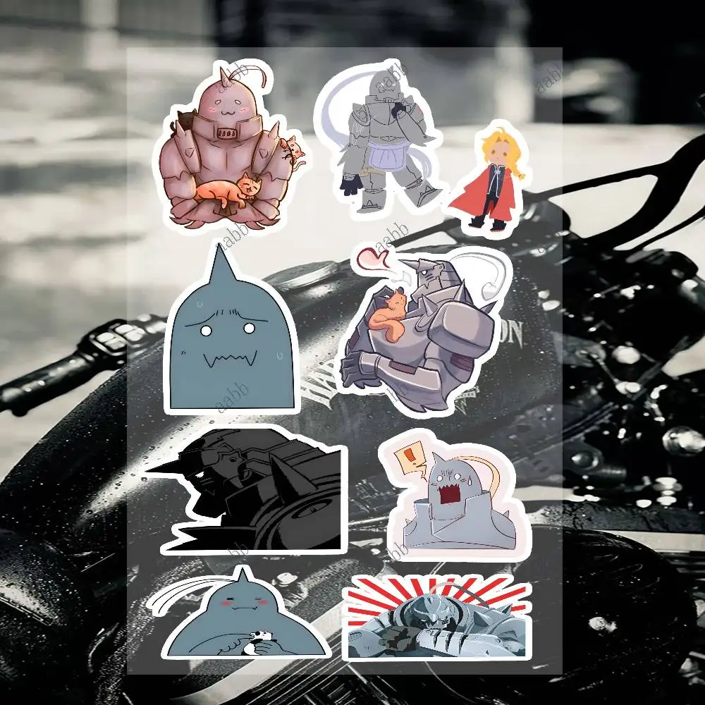 Alphonse Elric Anime Motorcycle Decal Sticker Kit Reflective Graphics For Helmet Tank Fairing Body Custom Bike