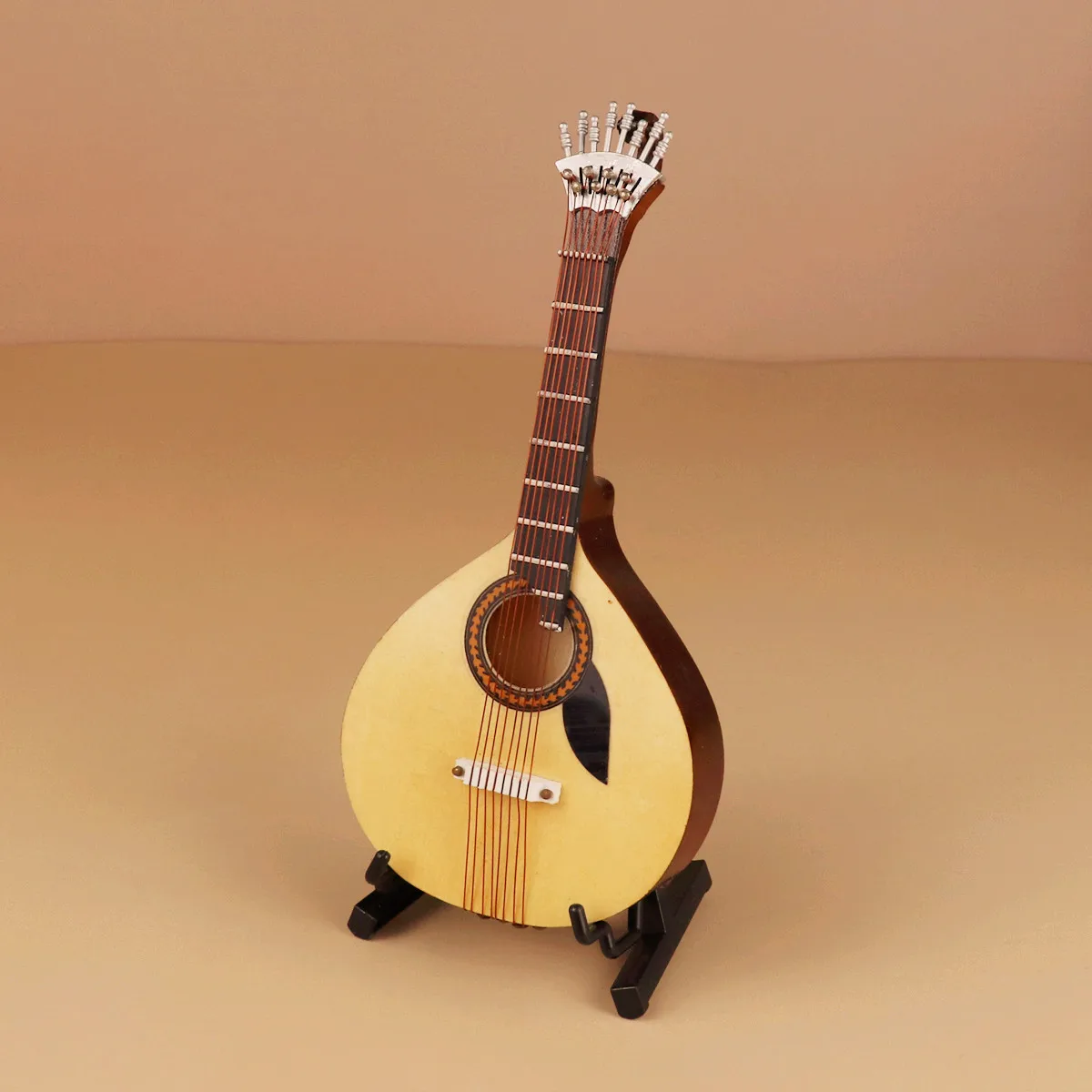 Miniature Guitarra Portuguesa Model Mini Guitar Musical Instruments Replica Collection Decorative Ornaments Display Christmas