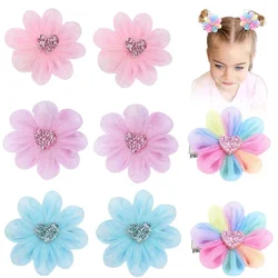 Ncmama-Pinzas para el pelo con flores para niña, horquillas hechas a mano, pasador, accesorios para el cabello, 2 uds./Set