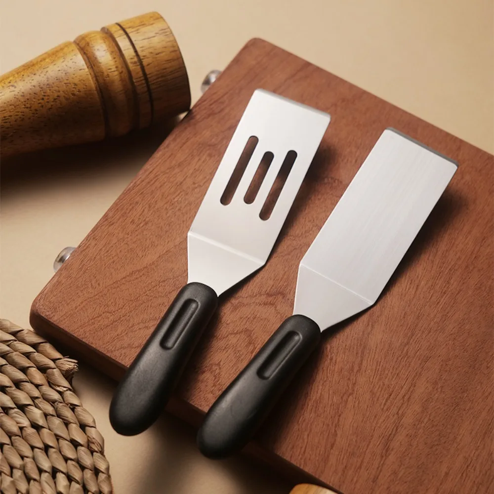 Stainless Steel Grill Spatula Anti-scald Handle Hollow Design Teppanyaki Spatula Mini Rectangle Pie Server Spatula Tiramisu