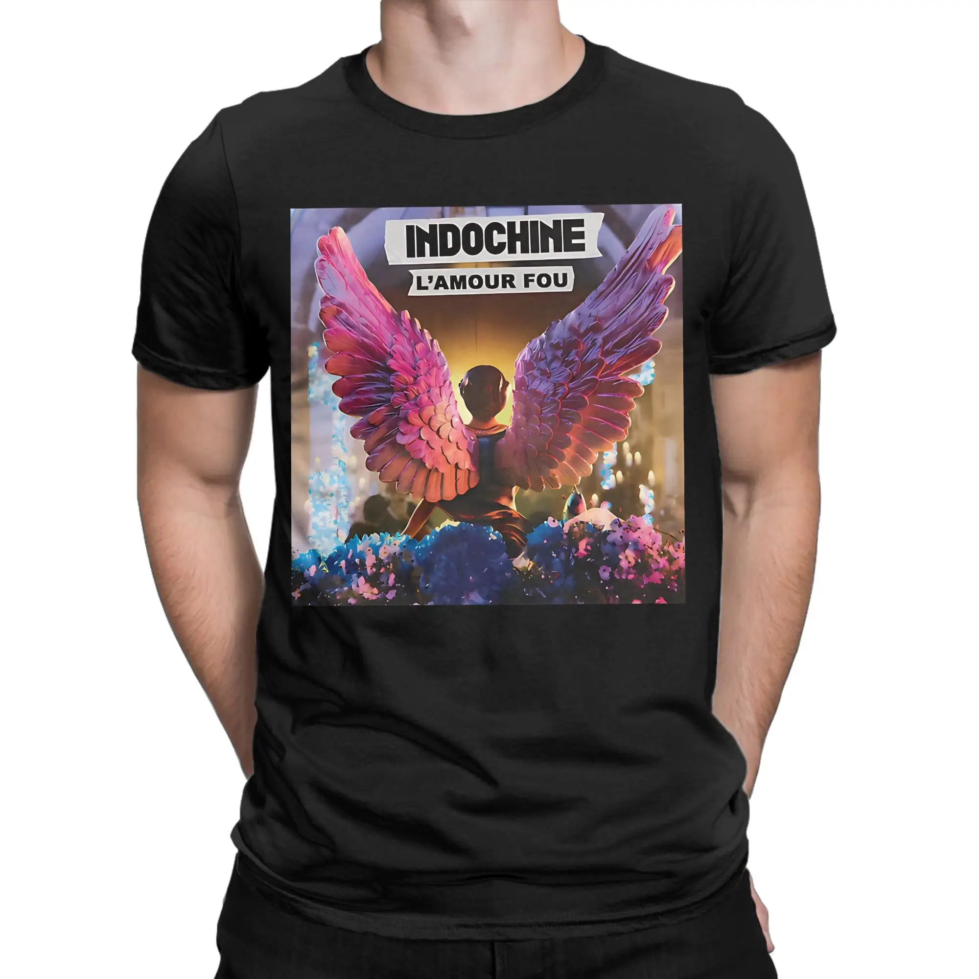 Lamour Fou Novelty 100% Cotton T-Shirt Indochine Tees Tops For Men