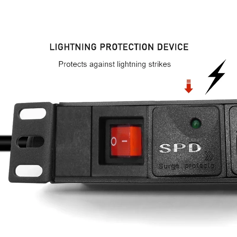 PDU Power Strip Socket 3/4/5/6/7/8Ways Universal Socket Large Spacing Surge Protection Module+Double Break Switch