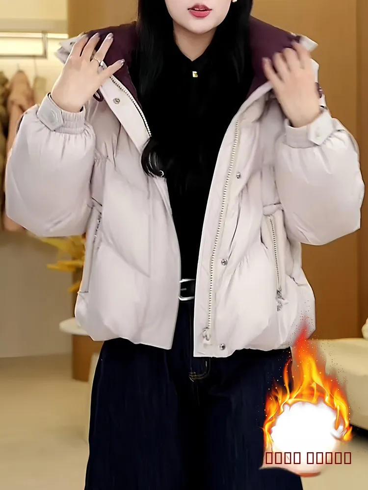 

Женская модная зимняя верхняя одежда свободного кроя в корейском стиле из искусственного меха и хлопка для повседневной носки