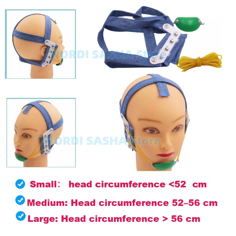 

1 Pcs Adjustable Extraoral Correction Orthodontic Headgear 3 Size Dental Orthodontics Traction Head Cap with Chin Cup High-Pull
