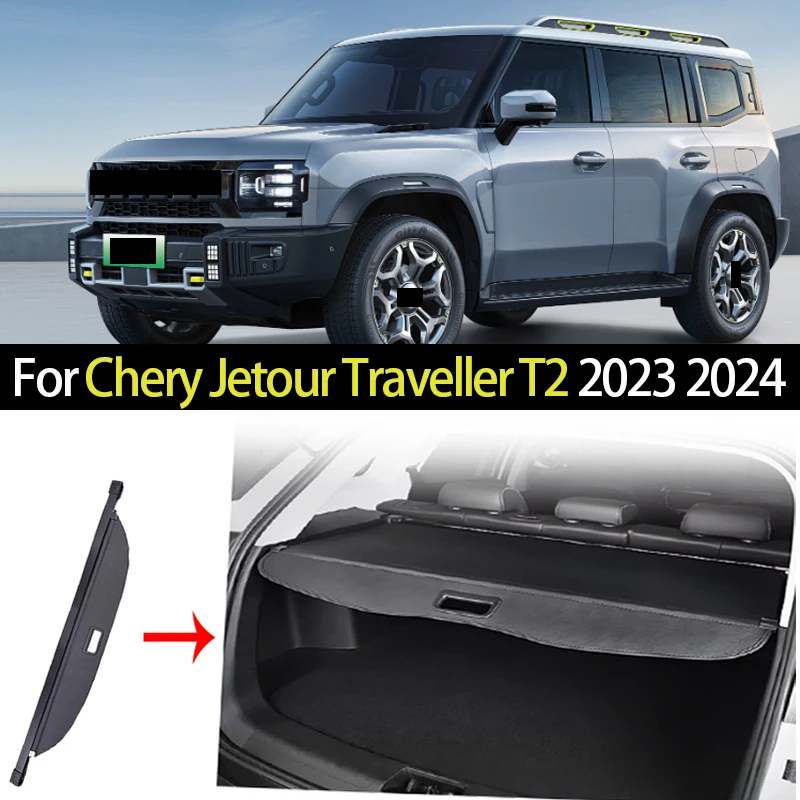 

Car Trunk Cargo Cover for Chery Jetour Traveller T2 2023 2024 Retractable Parcel Waterproof Storage Security Auto Accessories