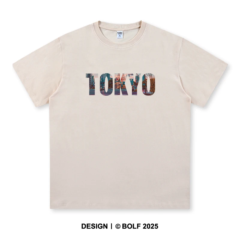 Camiseta con estampado de Tokio para hombre, camisetas gráficas de gran tamaño 100% algodón para hombres y mujeres, ropa de calle, camisetas