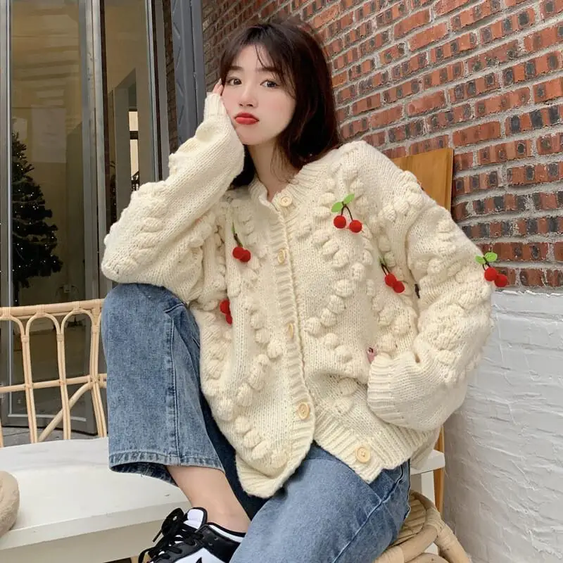 

Women Sweaters Sweet Loose Long Sleeve Cardigan Coat Fashion Casual Tops Spring Autumn Winter Cozy Clothes Girl Winter Knitwear