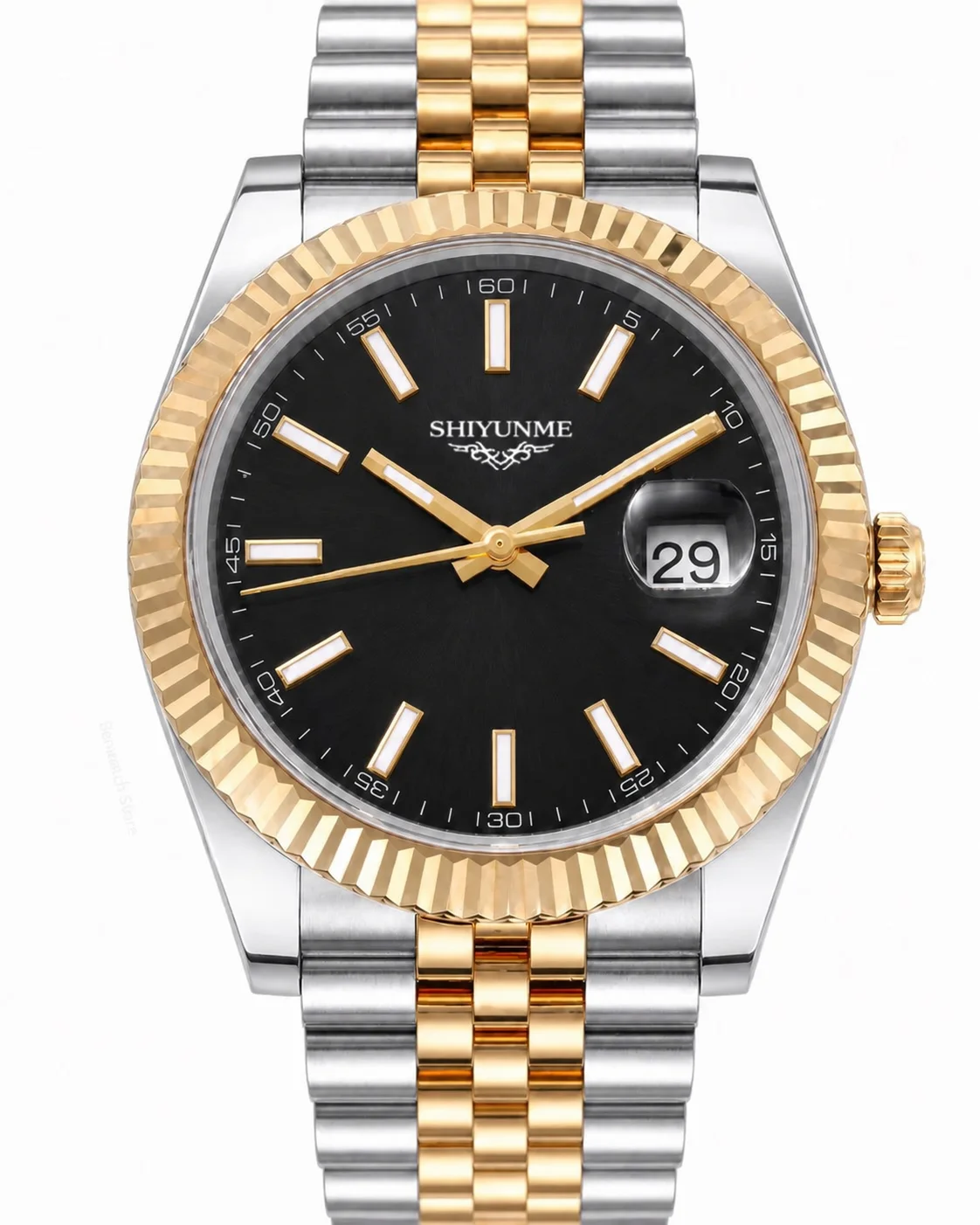 40 mm 904L Men's Stainless Steel Automatic Mechanical Watch with a Minimalist Dial, Full Functionality, and World Time