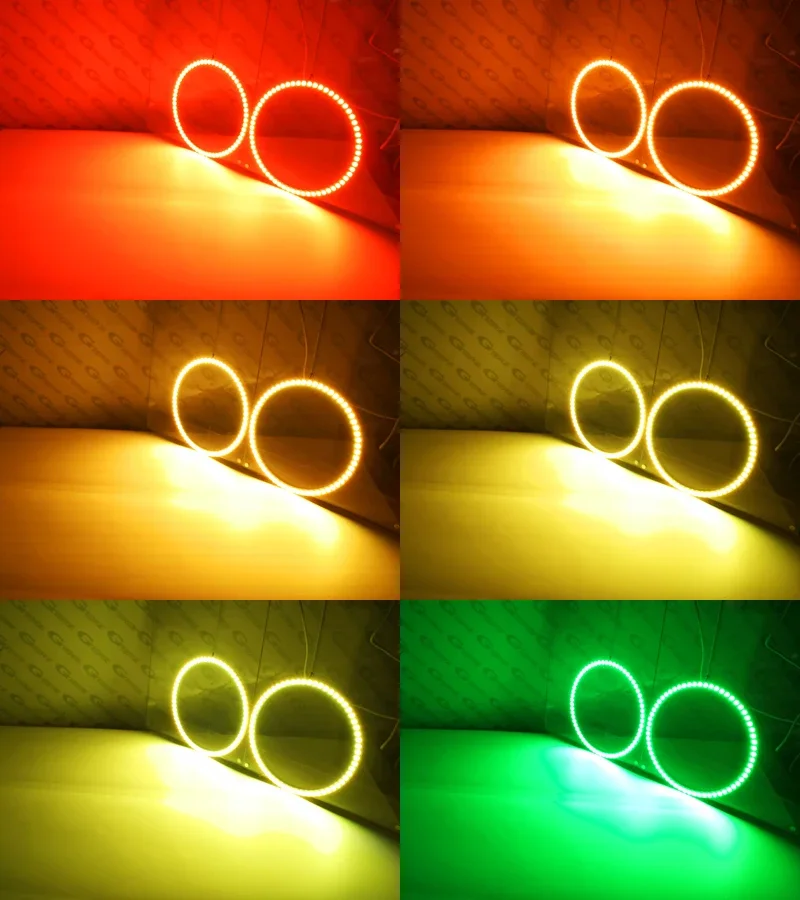 لفولفو S60 II 134 V60 155 157 2014 2015 2016 2017 2018 بلوتوث App متعدد الألوان الترا برايت RGB LED عيون الملاك خواتم هالة #4