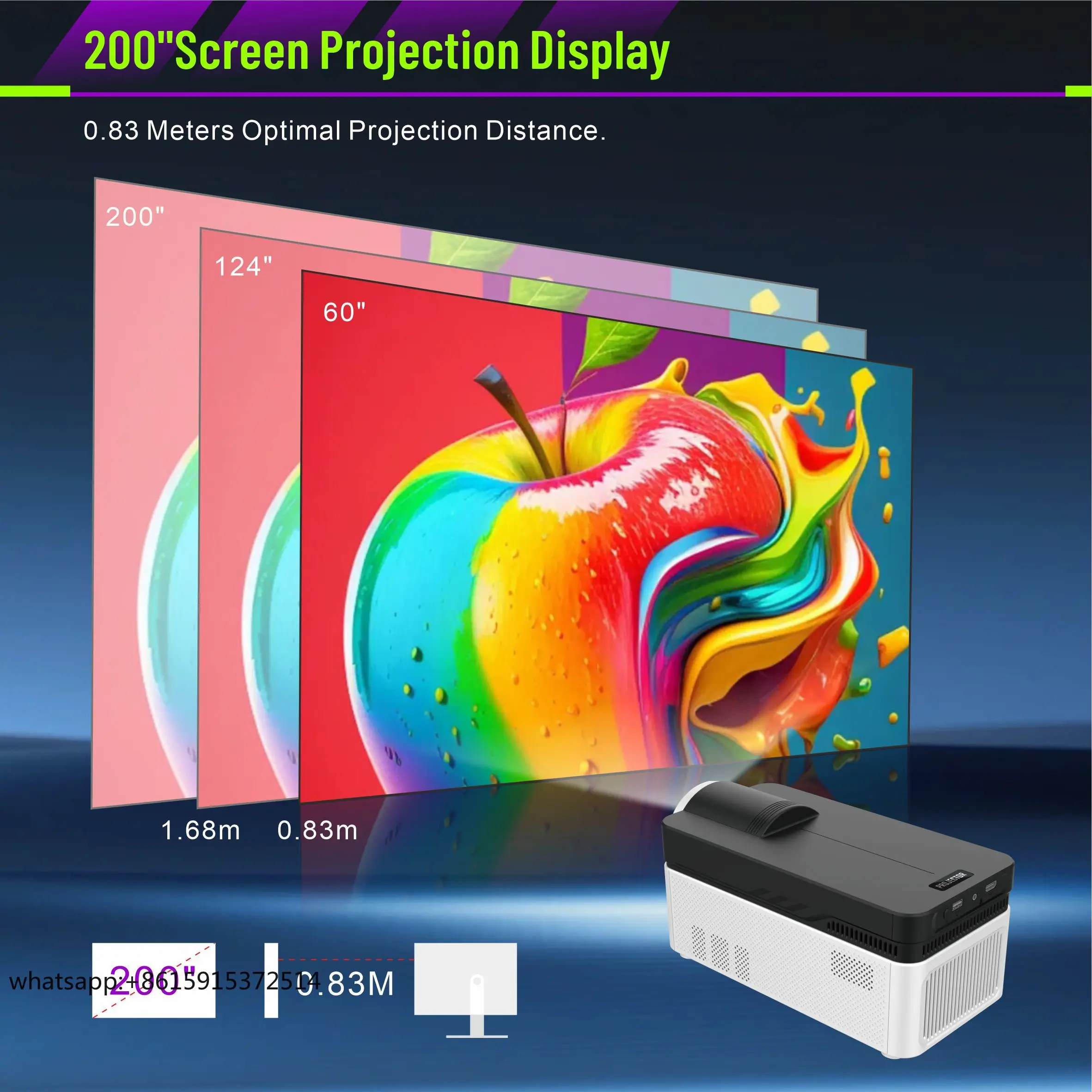 MOQ Rendah OEM/ODM Android Mendukung 4K HY450 Proyektor Portabel Mini Proyektor LED Proyektor Mini Proyektor Portabel Mini Pintar 4K