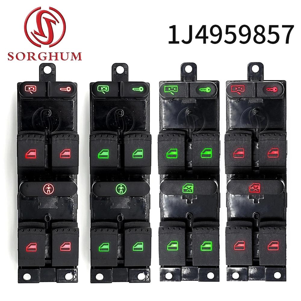 

SORGHUM 1J4959857A 1J4959857D For VW Golf MK4 Jetta 4 Bora Passat B5 Seat Leon Toledo Window Master Switch Console Child Button