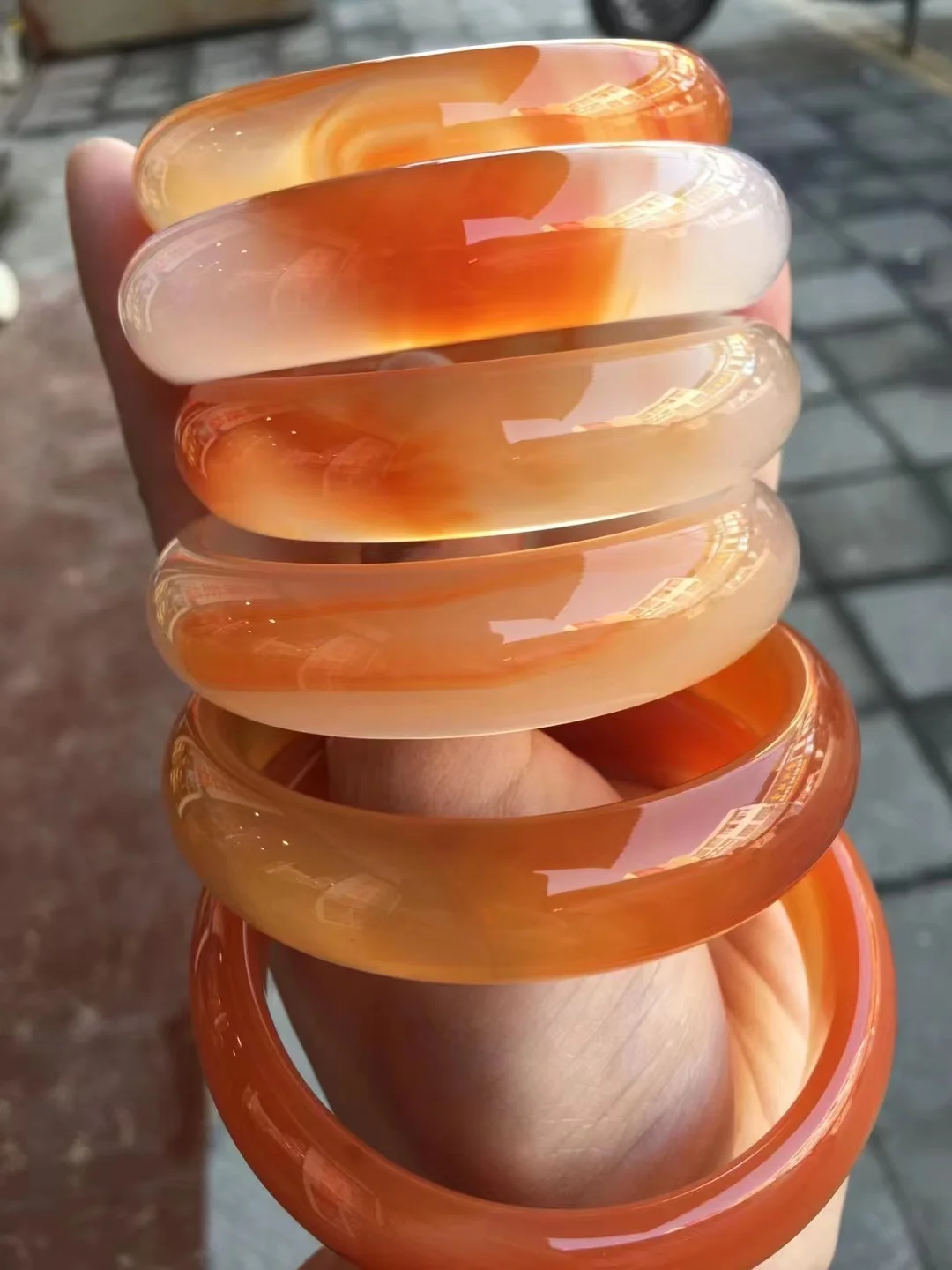 Hot Selling Natural Pattern Chalcedony Agate Bracelet Exquisite Elegant Jade Bangle Hand Decoration Accessorie Craft Jewelry