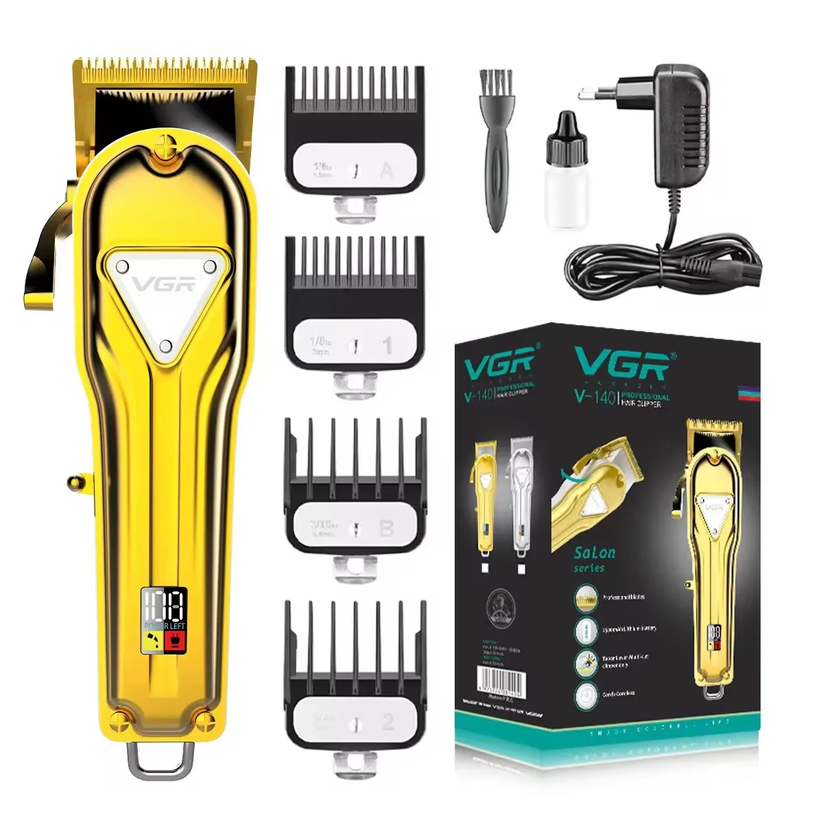 VGR Beard Trimmer Professional Shaver 9000 RPM Razor Rechargeable Shaver Electric Safety Razor LED Shaving Machine for Men V-378