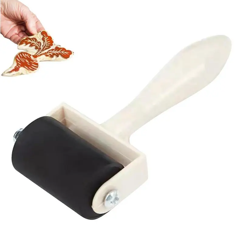 

Craft Roller Printmaking Ink Roller With Wood Handle Hand Stamping Printing Applicator Roller Hand Tool For Art Craft Oil