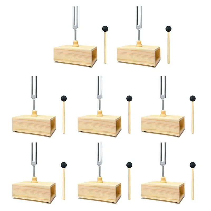 XSXS-8X 432 Hz Tuning Fork With Resonance Box,For Sound Healing,Tuning Fork Resonance Teaching, Hearing Tests, Meditation
