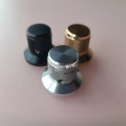 2Pcs Aluminum Alloy Knob Black Knurled Potentiometer Knobs Cap 25*22mm None Mark Switch Encoder Volume Control For Amplifier