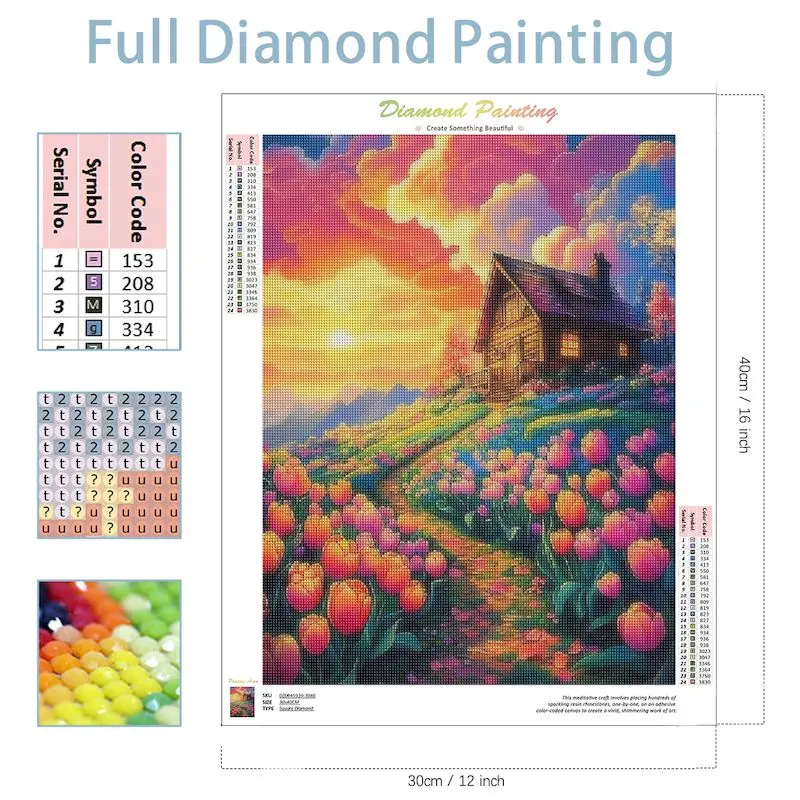 SDOYUNO 5D DIY Diamond Painting Landscape Full Square Diamond Modern House Handmade Production Friend