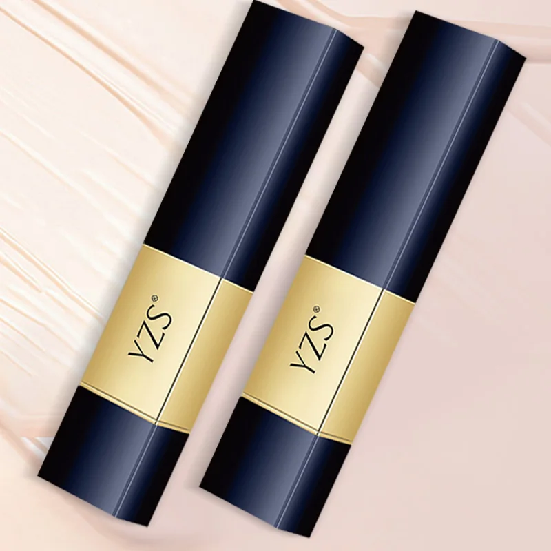 Double-Sided Concealer with Brush 2-In-1 White Foundation Stick Coverage Moisturizing Women Makeup for Face Skin Covers Makeup