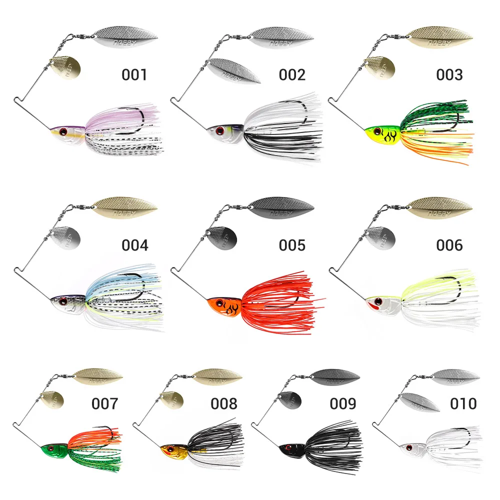 Spinnerbait Noiby Double Willow Blade – Señuelo black bass y lucio - imagen 3