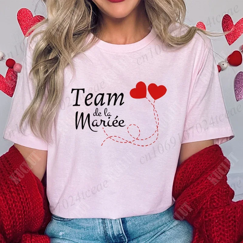Wieczór panieński wieczór panieński Evjf Future Team Bride T-Shirt francuskie kobiety koszulki z krótkim rękawem graficzne topy wieczór panieński ubrania ślubne