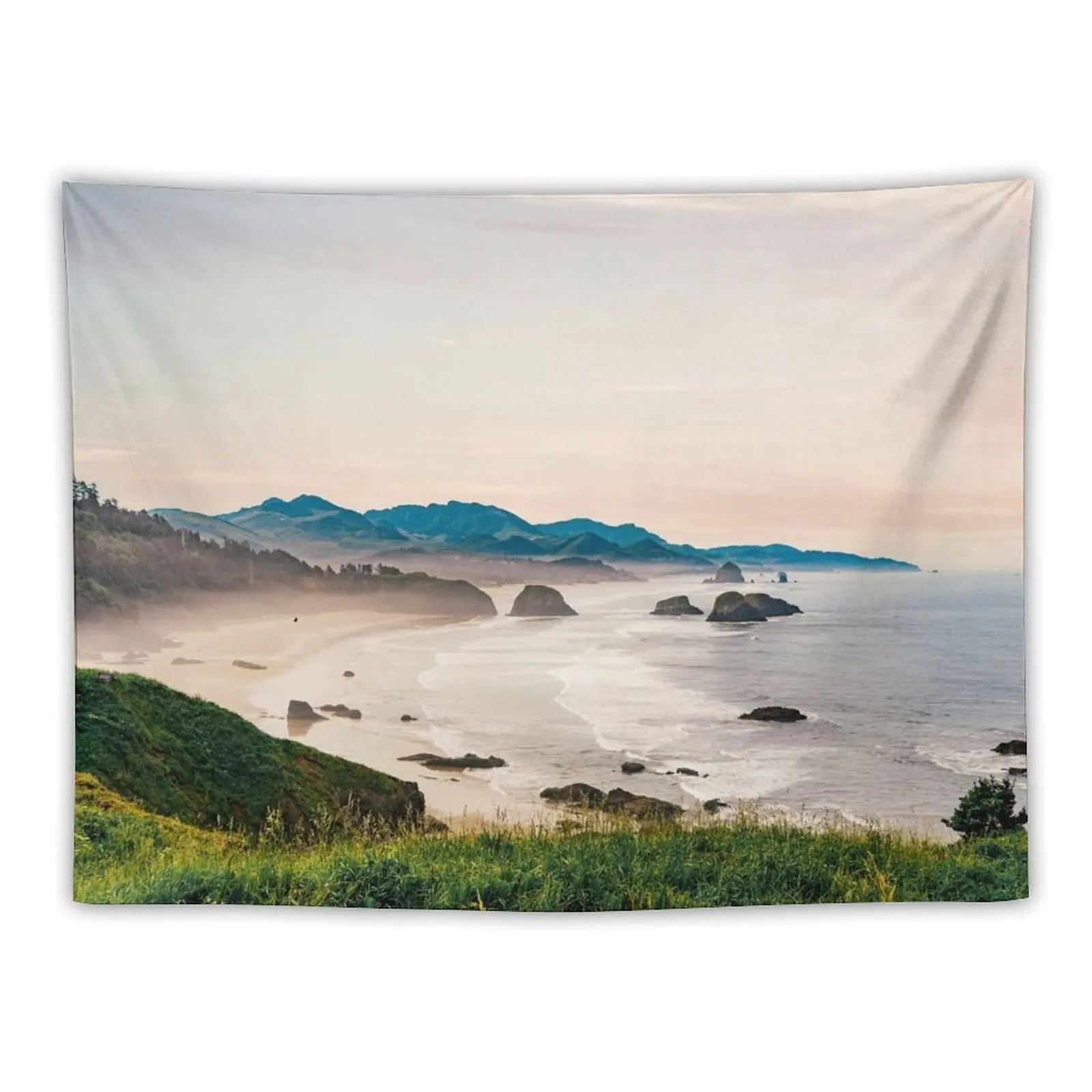 

Oregon Coast Views-PNW-Cannon BEach Sunset Tapestry Tapete For The Wall Home Decorations Tapestry