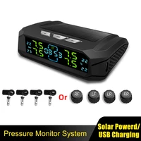 Sistema de Monitoreo de Presión de Neumáticos E-ACE TPMS con 4 Sensores, Pantalla, Carga Solar y USB, Advertencia Inteligente de Presión y Temperatura de Neumáticos