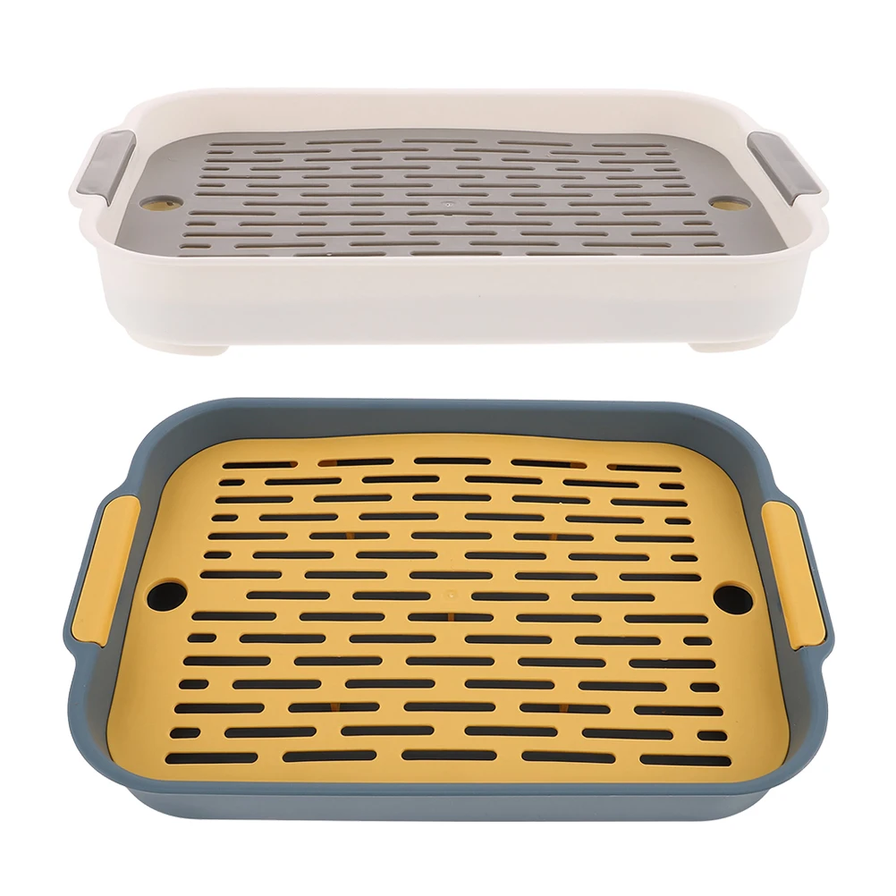 

Waterproof Plastic Bunny Pet Cleaning Potty Rectangular for Rabbits Guinea Pigs Indoor Anti-Fall Litter Box Thick Bottom