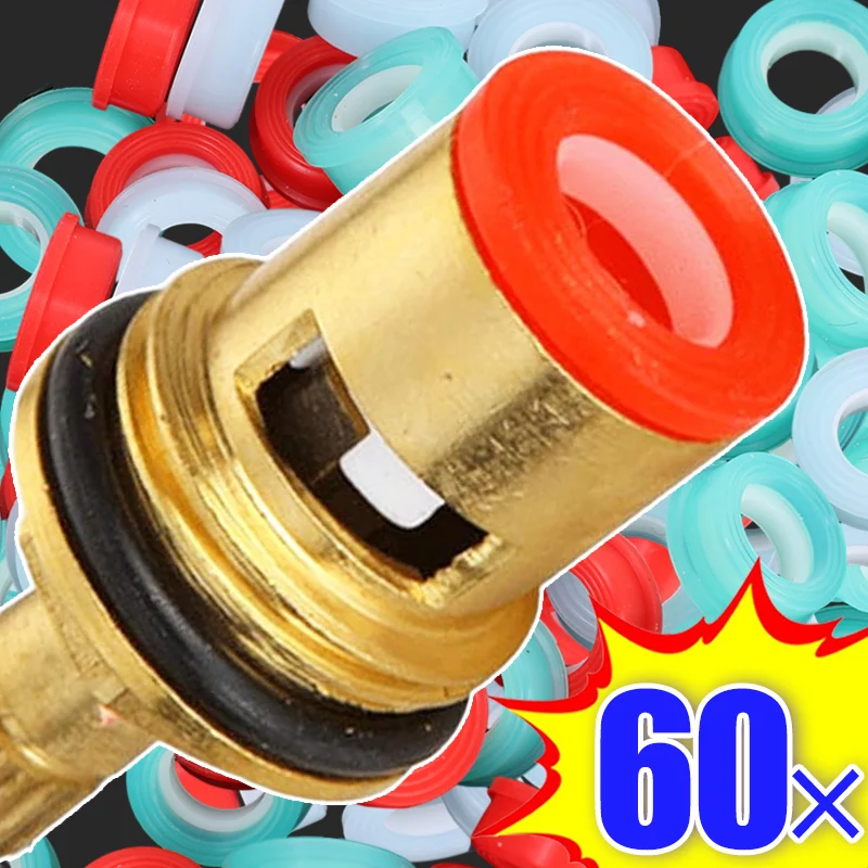 60/10PCS Faucet Valve Core Silicone Sealing Gasket Leak-Proof Pipe Sealing Rings O-ring Faucet Gaskets Washer Tap Spool Fittings