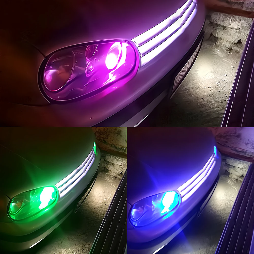 2Pc RGB Car LED Bulb T10 W5W 6SMD Atmosphere Clearance Side Lamp for Door Reading Dome Interior Lighting with Remote Control 12V