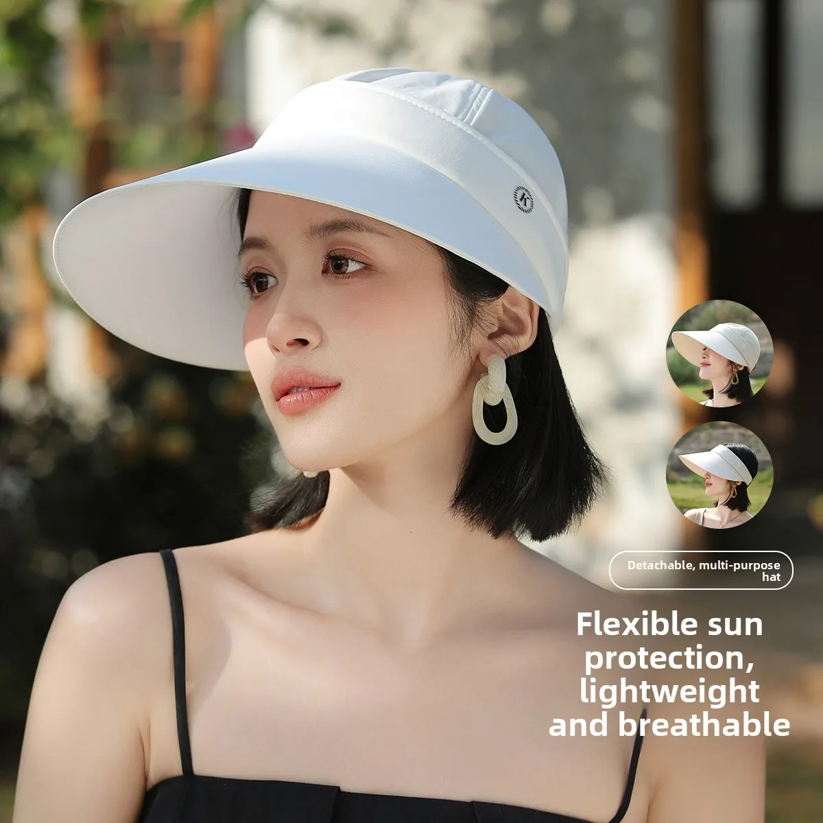 ポータブル夏用女性用フィッシャーマンハット-フェイスカバー付きビーチハット-大きなつば付き帽子-カジュアルスタイル-高通気性-ナイロン素材