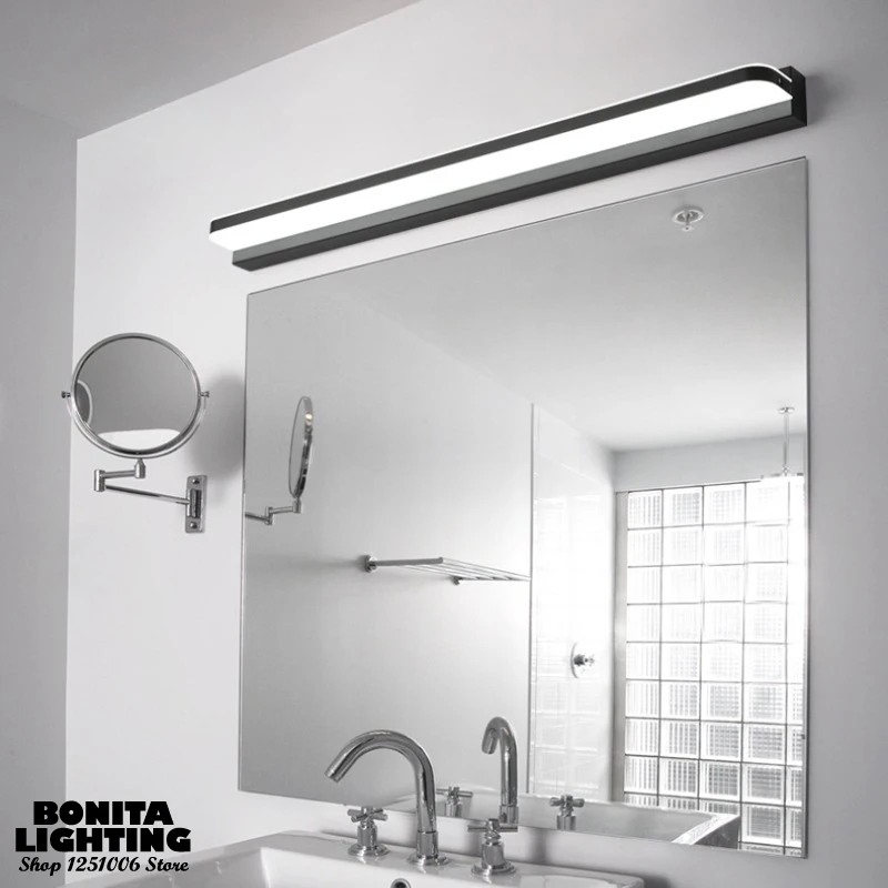 Modern Minimalist LED Mirror Headlight Long Stripes Acrylic Mirror Cabinet Lights Vanity Washbasin Gallery Fill Light Wall Light