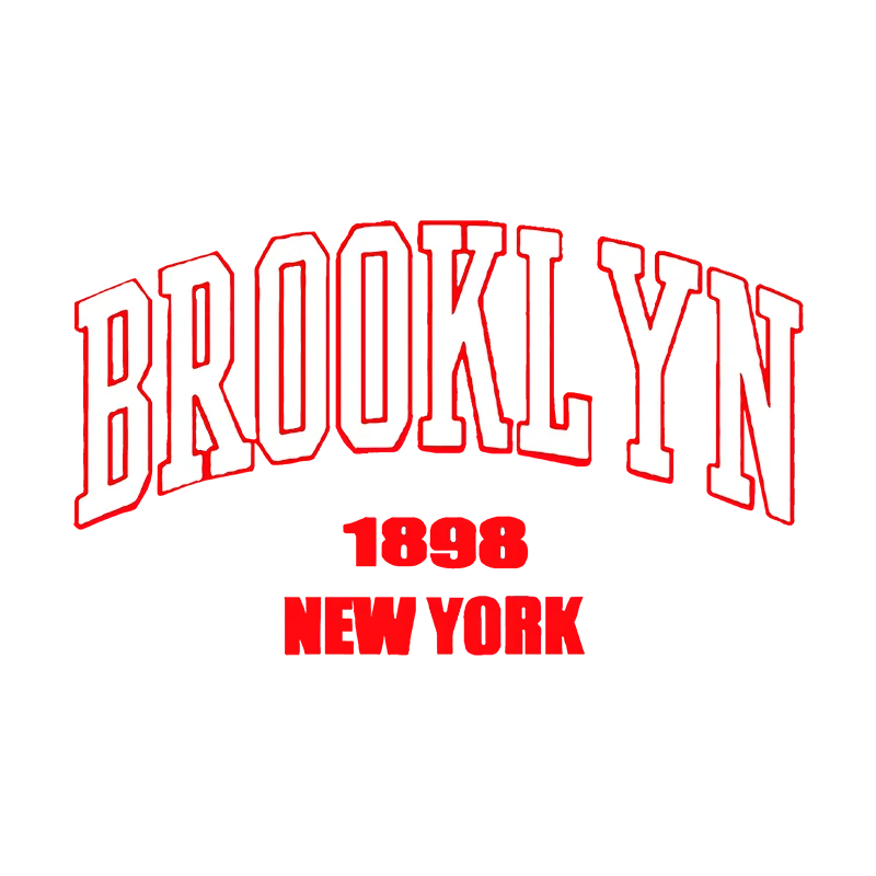 Brooklyn 1898 New York Patches for Clothing Heat Transfers Cartoon Stickers DIY T-shirts Hoodies Handbag Accessory Patch Gift