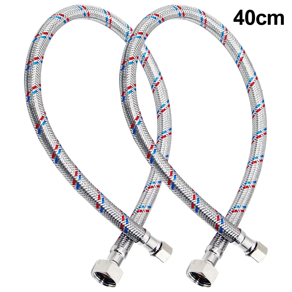 DIY Installation Stainless Steel Faucet Water Supply Lines  2Pack 16in  Rust Proof  Easy to Install  NSF & cUPC Certified