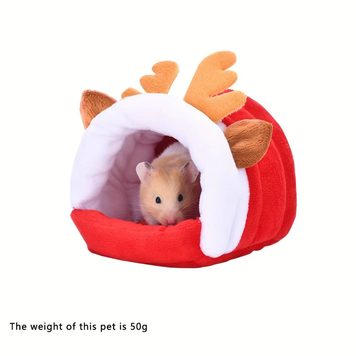 1pc-Christmas Hamster Nest, Pet Warm Nest, Sugar Glider Winter Supplies, Flower Branch Mouse, Hamster Winter Warm Nest