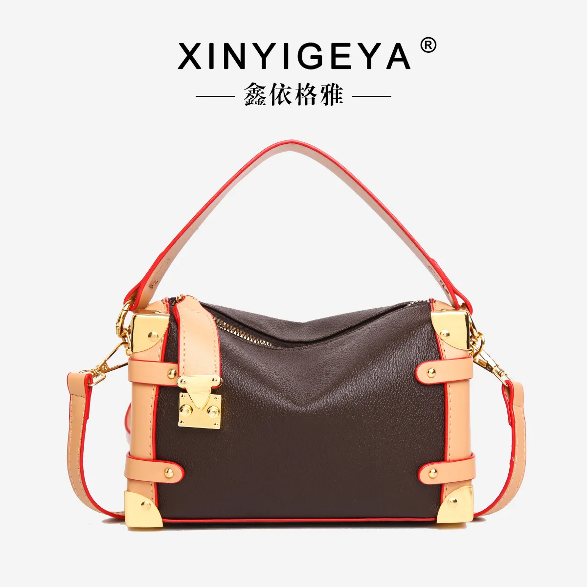 

Fashionable Western Style Box Bag - Color Block Top-Handle Bag, Versatile Crossbody Shoulder Bag for Commute & Daily Use