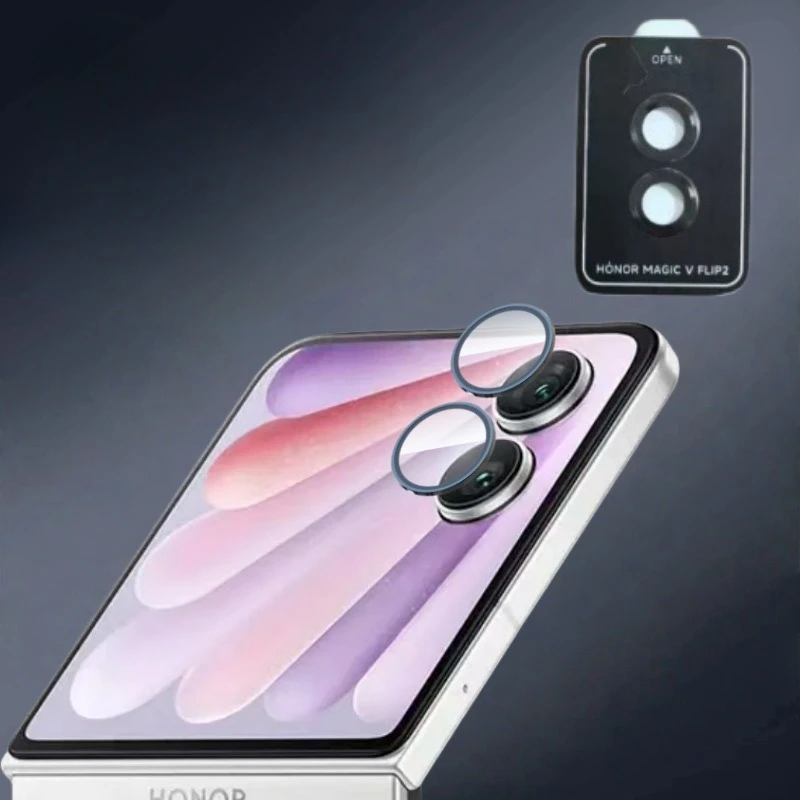 عدسة الكاميرا المعدنية طبقة رقيقة واقية ل Honor Magic V Flip2 حافظات الكاميرا الدائرية المعدنية لهاتف HONOR Magic V Flip 2 Len Glass