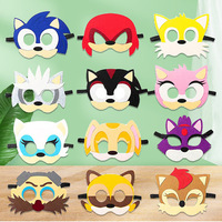 12pcs/set Sonic Mask Halloween Superhero Masks Christmas Birthday Party sonic Mask Cosplay Mask For Kid Children Gifts