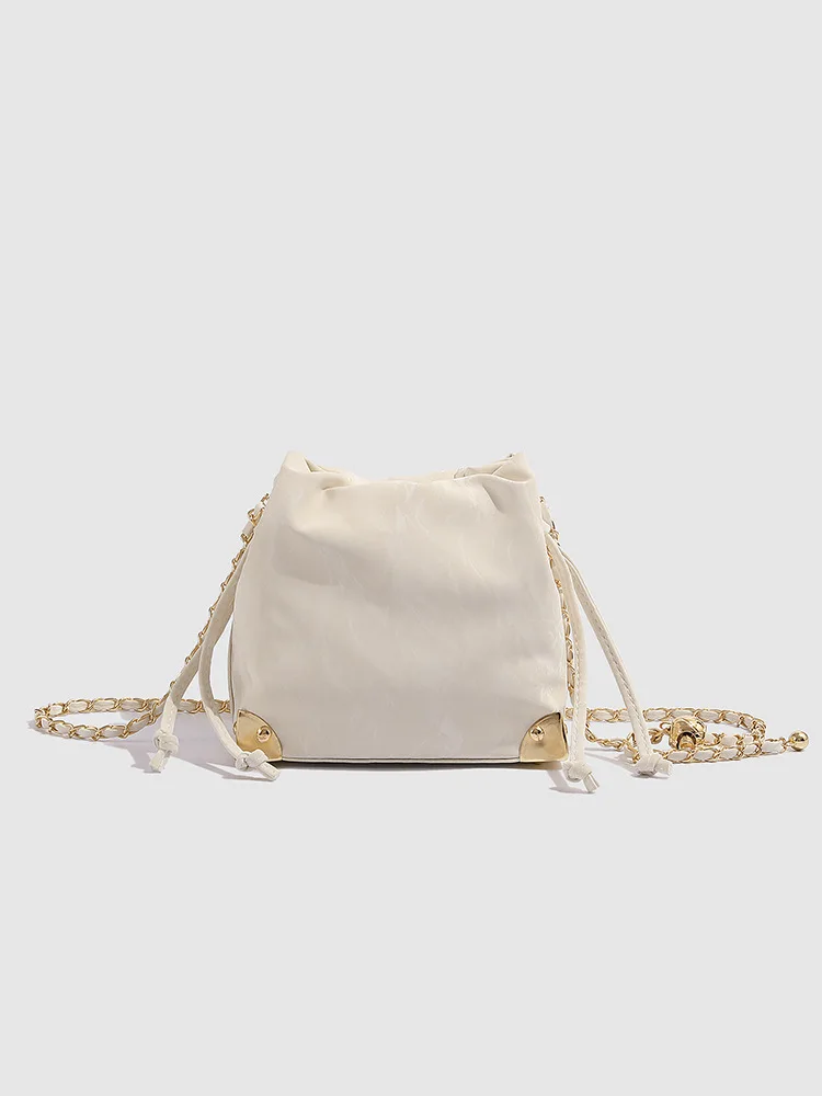 

Женская сумка-ведро с цепочкой и облаком, новинка 2023 года, сумка премиум-класса на шнурке, косая сумка через плечо