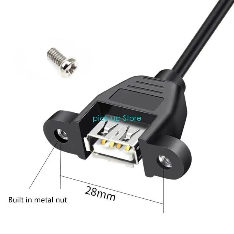 Q5WA USB 2,0 мужского и женского удлинительного кабеля с винтами с монтированием панели быстро переносится