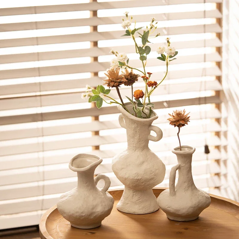 Jingdezhen Traditional Handicrafts Tea Pots, Ceramic Vases, Rough Pottery Creative Flower Decorations