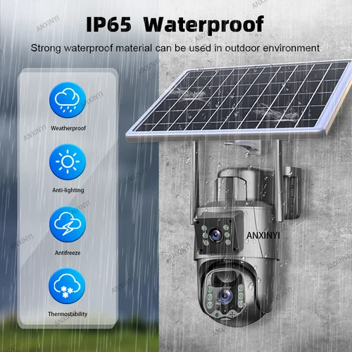 Imagen 2 del producto 4K 8MP Eseecloud inalámbrico doble vídeo lente Dual impermeable con energía Solar HD IP PTZ exterior 2,4G/5G WiFi cámara de seguridad CCTV
