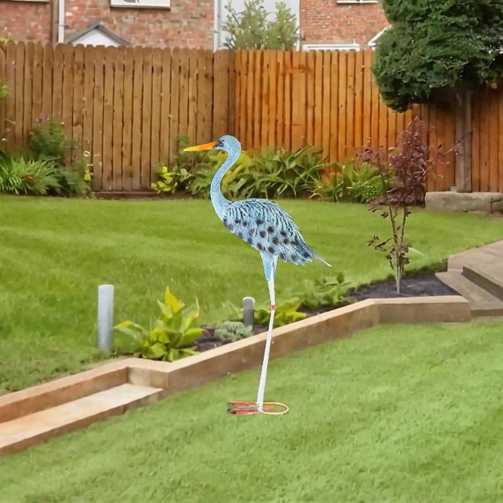 Blue Heron Statue Lawn Ornament Collections Garden Landscape Metal Yard Art for Yard Indoor Outdoor Farmhouse Outside Patio