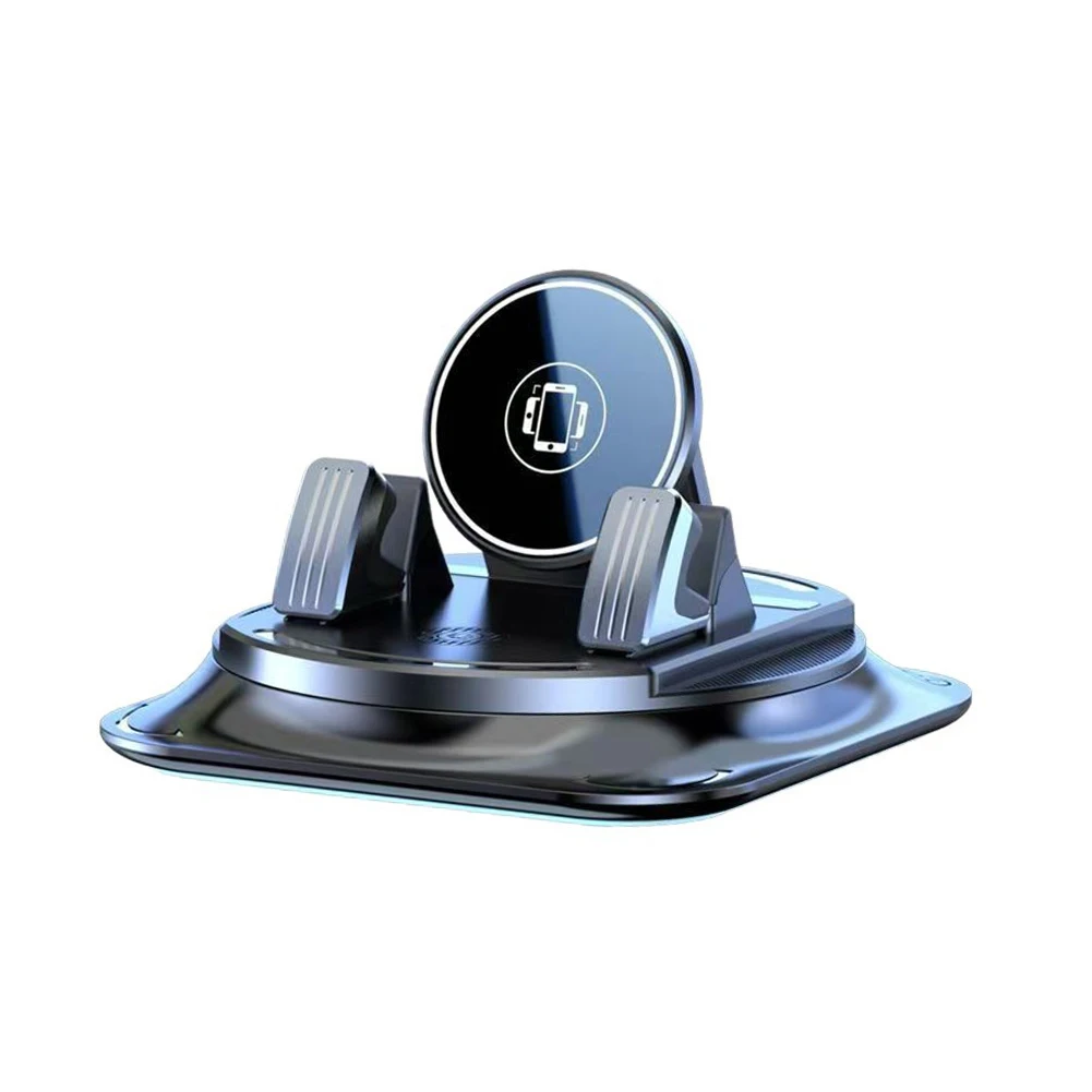 Dashboard Phone Holder 360 Degree Rotation Foldable Design Anti Slip Base ABS Material Fits Most Smartphones Black 10x10x6cm