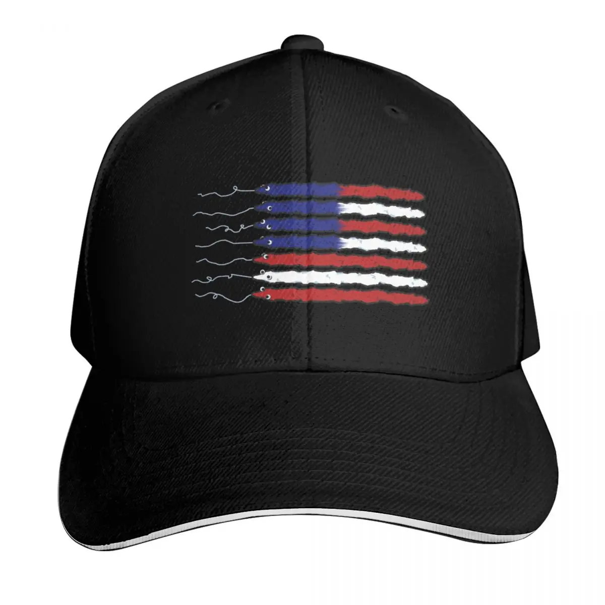 Happy Fourth of July from worms on a string Baseball Cap Men Women Casual Summer Sport Sun Cap