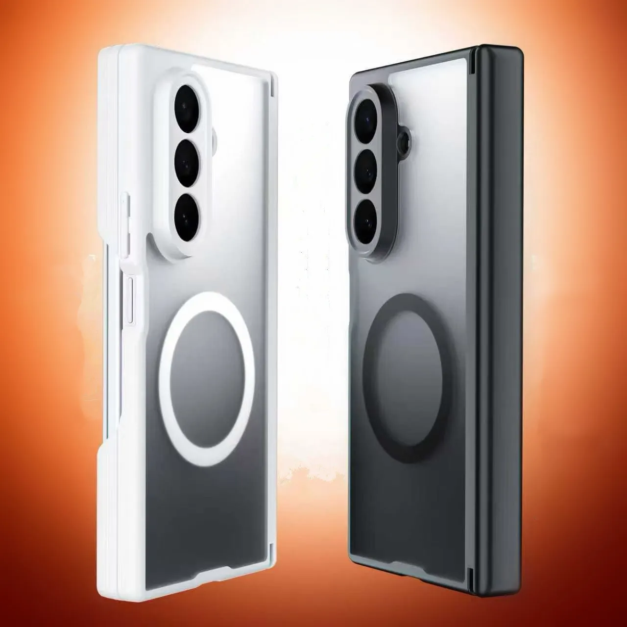 

Translucent PC Metal Ring Bracket Holder Case For Samsung Galaxy Z TriFold Magnetic Wireless Double Hinge Protection Cover