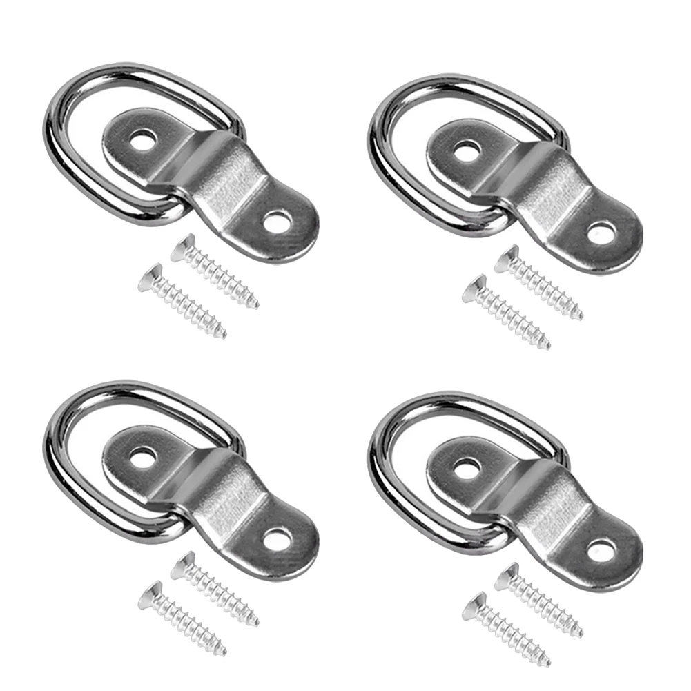 Stainless Steel D Ring Eyelets 4PCS 304 Grade for Trailers Boats SUVs Cars Lashing Points for Securing Equipment Gear