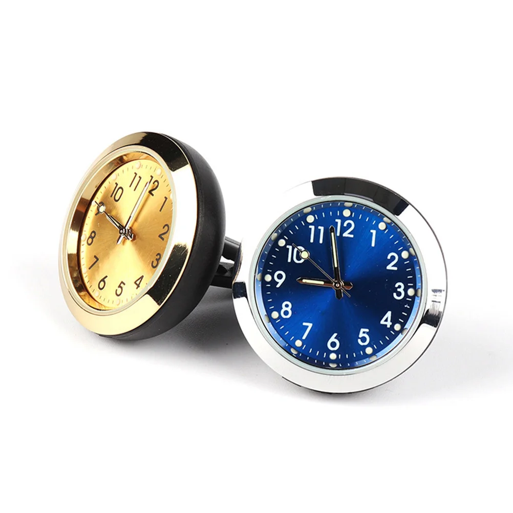 

Car Air Outlet Perfume Holder Aromatic Diffuser Dashboard Decor Auto Clock Thermometer Luminous Vent Ornament Golden
