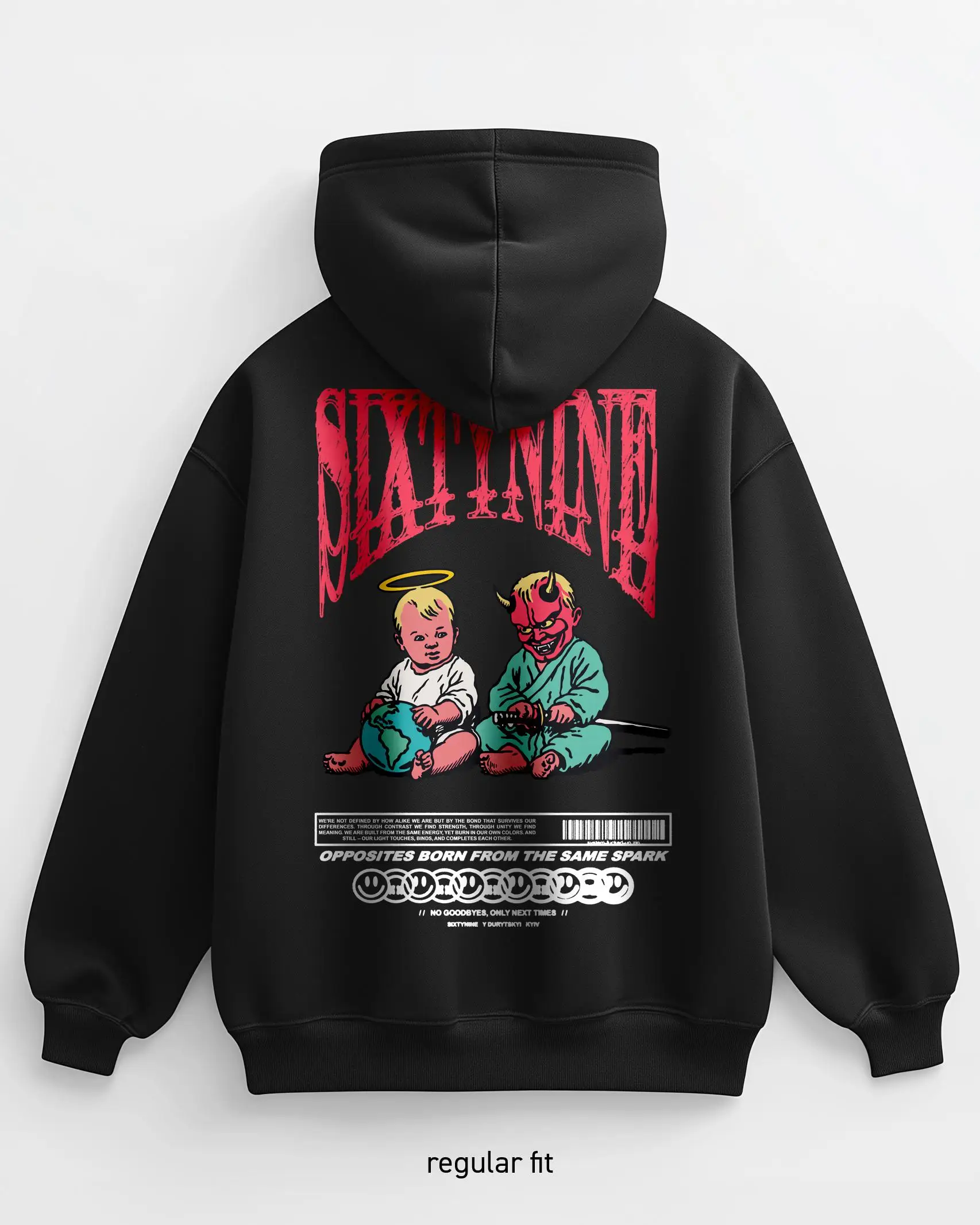 الملاك الشيطان Absurd الفن الشارع نمط هوديس الرجال والنساء هوديس العصرية عشاق الفن شخصية خلع الملابس الصوف الدفء